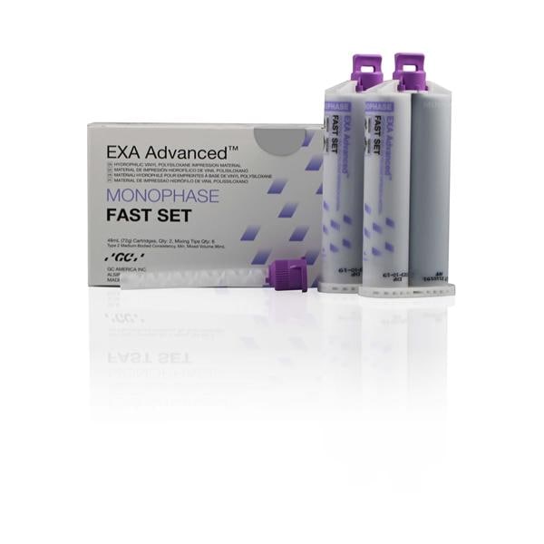 GC 137112 EXA Advanced VPS Impression Material Monophase Fast Set 2/Pk 48 mL GC 137112 EXA Advanced VPS Impression Material Monophase Fast Set 2/Pk 48 mL